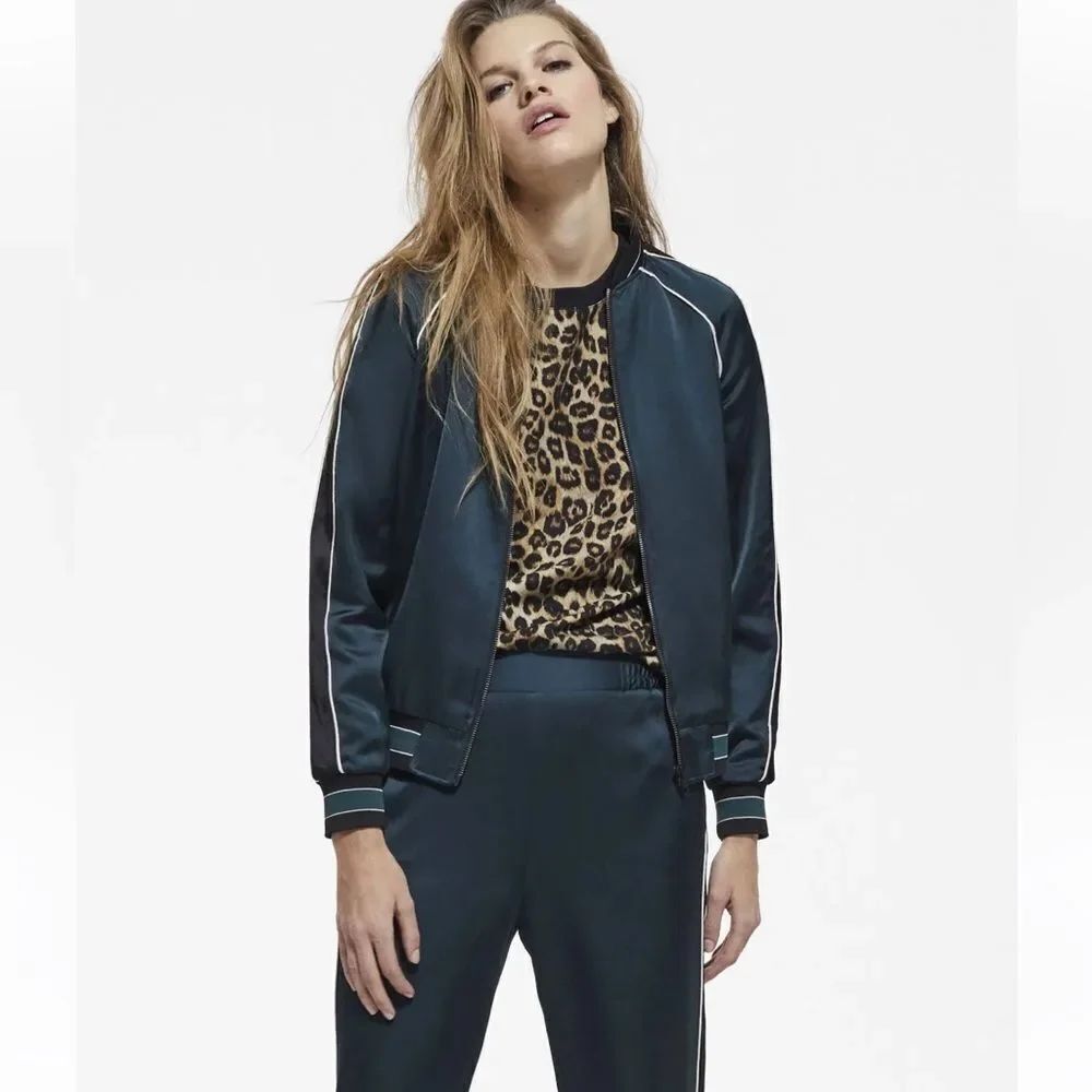 $250 The Kooples 2 tone zip up sweatshirt NWT SMALL